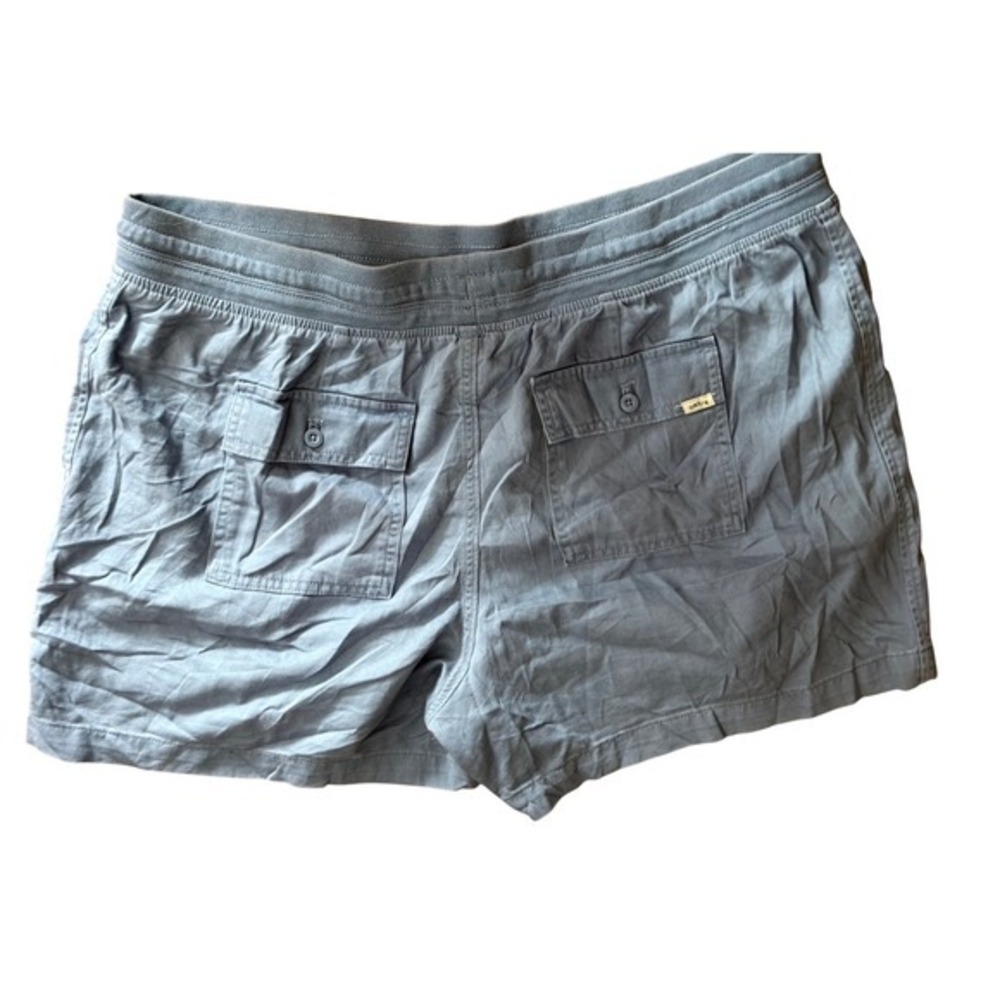 Orvis Mens XXL Blue Linen Blend Elastic‎ Waist Drawstring Utility Shorts - Picture 6 of 6